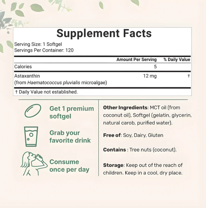 Astaxanthin 12mg Softgels