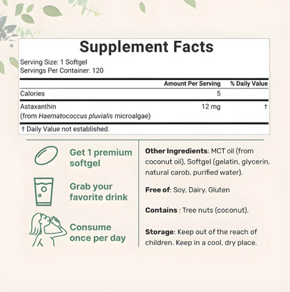 Astaxanthin 12mg Softgels